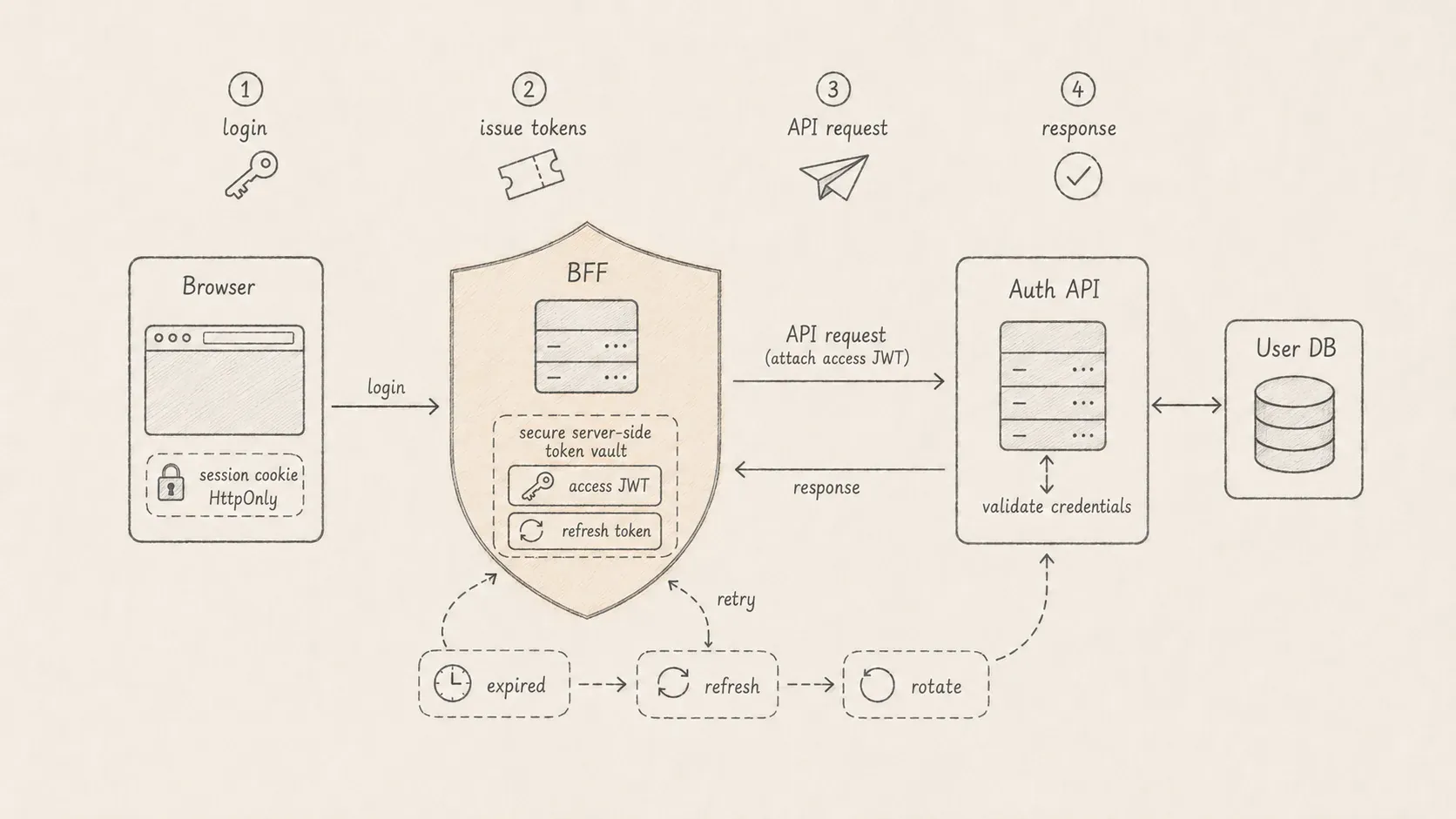 Cover image for How I Built End-to-End Authentication with Symfony, JWT, Refresh Tokens, and a BFF