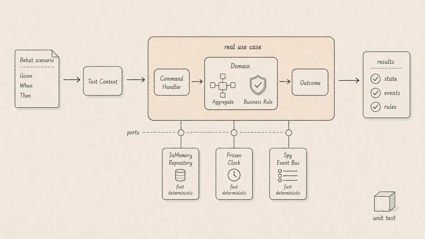Cover image for Testing DDD Applications beyond Unit Tests: Behat, In-Memory Adapters, and Real Use Cases