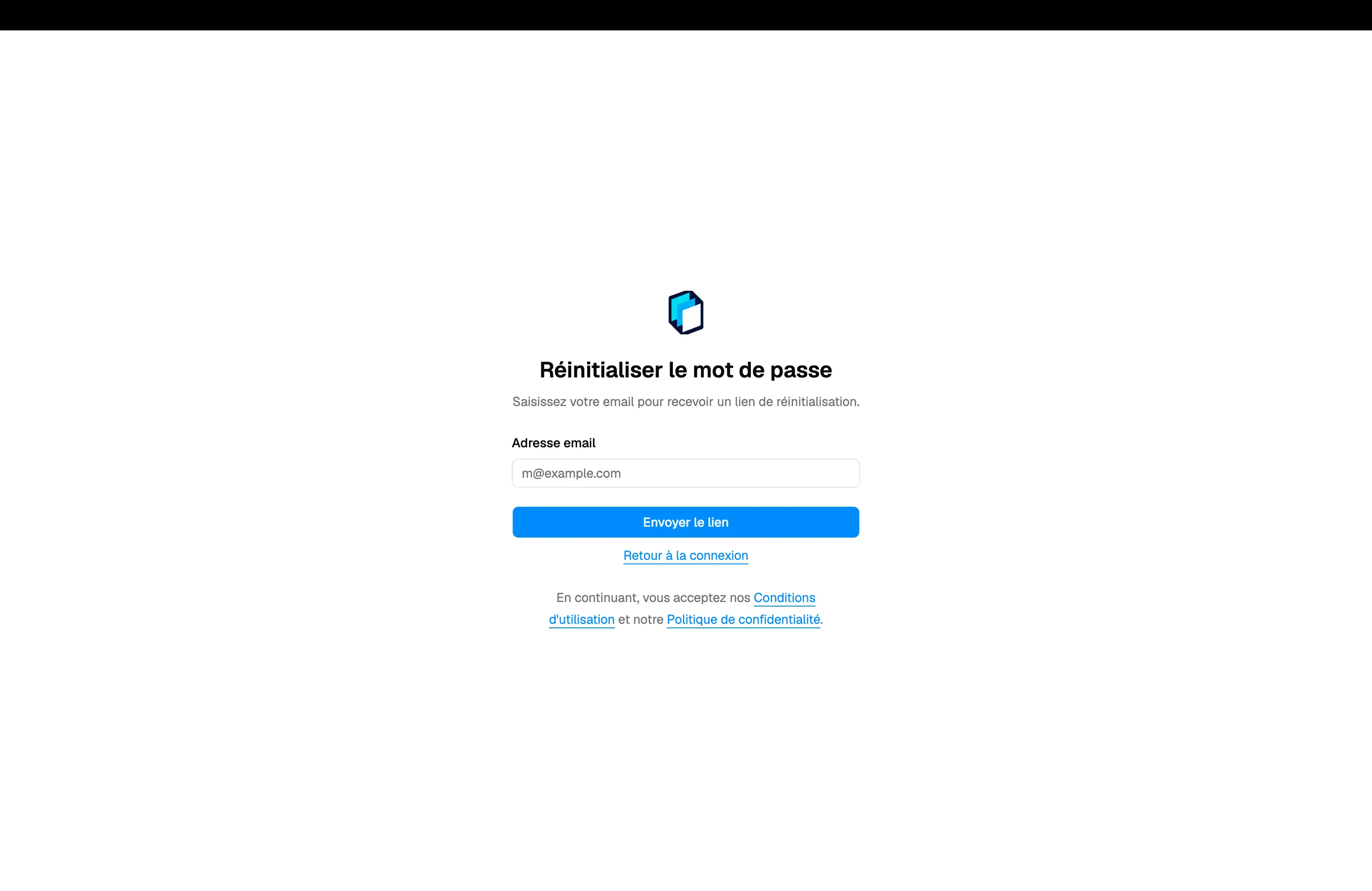 Password-reset request screen